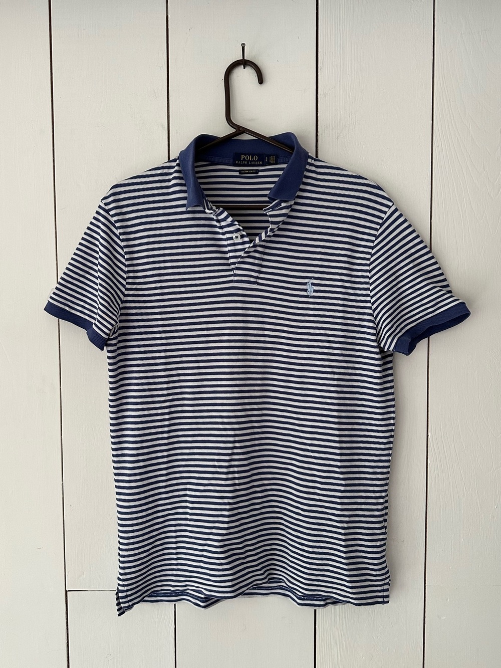 Polo Ralph Lauren Striped Polo Shirt Sz S Blue White Coastal Prep